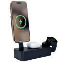 ALLDOCK Smartboost 3-in-1 Ladestation - Kabelloses MagSafe Ladegerät für iPhone, Watch & AirPods - 35W Schnellladestation