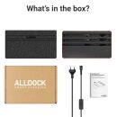 ALLDOCK Pro Max Walnuss - 6-Port USB-C Design Ladestation 160W - 2 Qi-Ladeflächen für bis zu 7 Geräte - Made in Germany