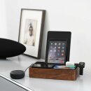 ALLDOCK Pro Max Walnuss - 6-Port USB-C Design Ladestation 160W - 2 Qi-Ladeflächen für bis zu 7 Geräte - Made in Germany