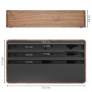 ALLDOCK Pro Max Walnuss - 6-Port USB-C Design Ladestation 160W - 2 Qi-Ladeflächen für bis zu 7 Geräte - Made in Germany