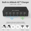 ALLDOCK Pro Max Walnuss - 6-Port USB-C Design Ladestation 160W - 2 Qi-Ladeflächen für bis zu 7 Geräte - Made in Germany
